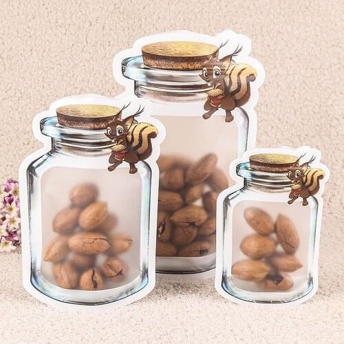 5/15 Reusable Mason Jar Bottle Bag Nut Candy Biscuit Bag Waterproof Seal Fresh Food Storage Bag Sandwich Ziplock Bag