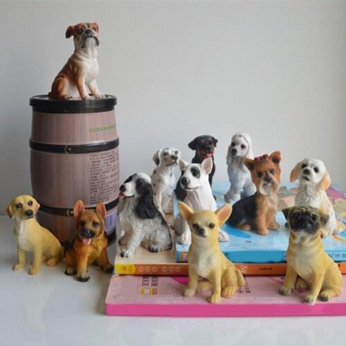 Farm Simulation Small Hound Dalmatian Bull Terrier Labrador Dog Figurine Animal Model Home Decor Miniature Garden Accessories