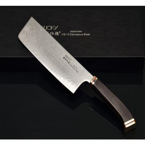 Nakiri Knife High Carbon Japanese Damascus VG10 Steel 7.5inch Meat Vegetable Cleaver Kitchen Knives with Ebony Handle 49