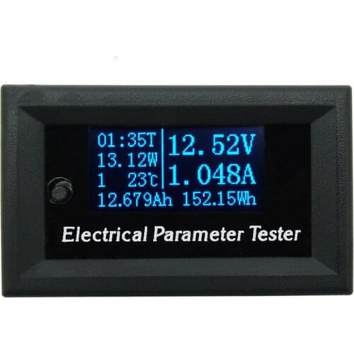 OLED 7-in-1 wattmeter Power Meter swr Electrical Parameter Meter Voltage Current Time Power Energy Capacity Temperature Tester