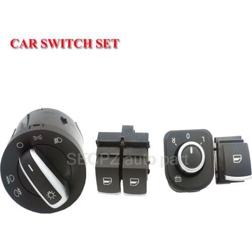 Headlight switch Mirror Window Switch Button For Volkswagen VW Passat B6 Eos Golf 5 6 R32 MK5 MK6 Tiguan 4PCS/SET 5K3959857