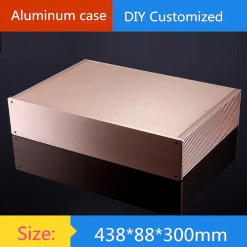 Full aluminum 2U amplifier chassis/ instrumentation shell /DIY aluminum housing / AMP Enclosure / case / DIY box (438*88*300mm)