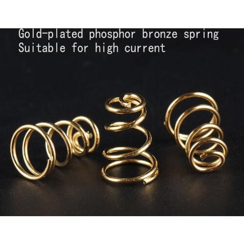 Gold-plated phosphor bronze spring, Suitable for high current