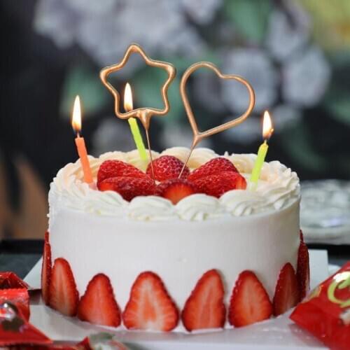 Romantic Wedding Birthday Party Candle Cake Topper Star Love Shape Decoration Supplies Candles Gold Stars Decorations Kids Gift