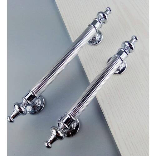 Modern Chrome Wooden Door Handle Plastic Door Bathroom Bedroom Sliding Door Fire-proof Door Handle Furniture Wardrobe Pull Knob