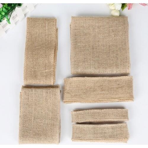 Width 2.5-15CM 5M Jute Burlap Ribbon Natural Hemp Ribbon DIY Bag Material Wedding Party Crafts Decorative Gift Warrping