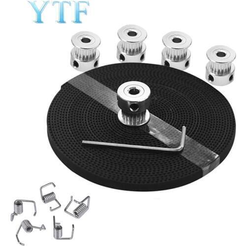 5pcs 16/20 tooth Synchronous Wheel +5M Open Timing Belt + Wrench Spring Combination Set 3D Printer Parts