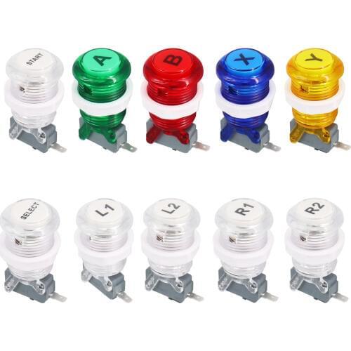 SJ@JX 10 PCS Arcade Game Push Buttons with Microswitch Logo X Y Start Select for PC MAME Raspberry Pi