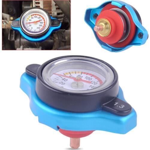 DWCX Car Aluminum Alloy Safe Thermostatic Gauge Radiator Cap Cover 1.3 bar Small Head Water Temp Meter For VW BMW Audi Honda Kia