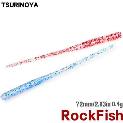 TSURINOYA Fishing Lure 72mm 0.5g UV Material AJING Small Single Tail Needle Tail Soft lure Rockfish Artificial Bait 60pcs