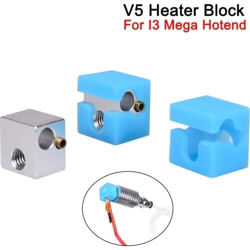 V5 Heater Block V5 Silicone Socks J-head Hotend 3D Printer Parts For Anycubic Original I3 Mega Hotend Mega-S Parts vs V6 Hotend