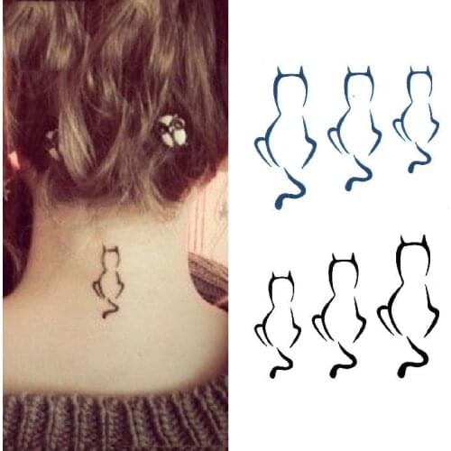 Waterproof Temporary Tattoo Sticker small cat tattoos on neck for girl women tatto stickers flash tatoo fake tattos animal