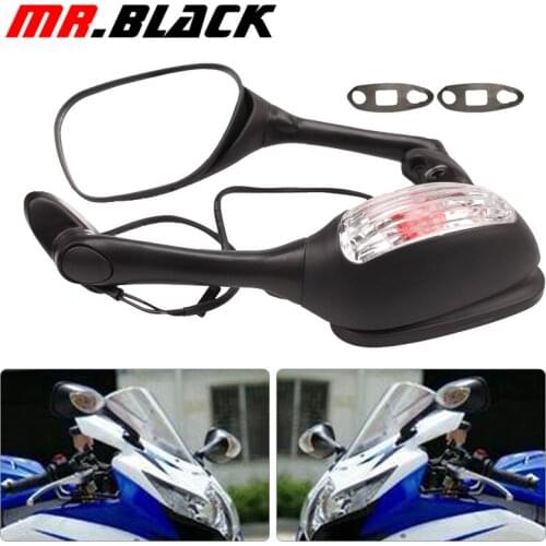 Mirrors Rear View Mirror Inverted with light For Suzuki GSXR600 GSXR750 GSXR1000 K5 K6 K7 K8 2005 2006 2007 2008 2009 2010
