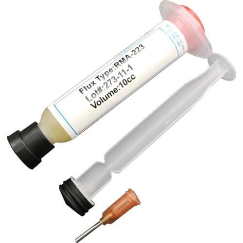 1 Set Needle Shaped 10cc -223 PCB PGA BGA SMD With Flexible Tip Syringe Solder Paste Flux Grease Repair Solde