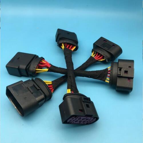 1 pcs 14 10 Pin male and female connector Headlamp Headlight Connector Adapter B7 B6 1J0 973 737/1J0 973 835