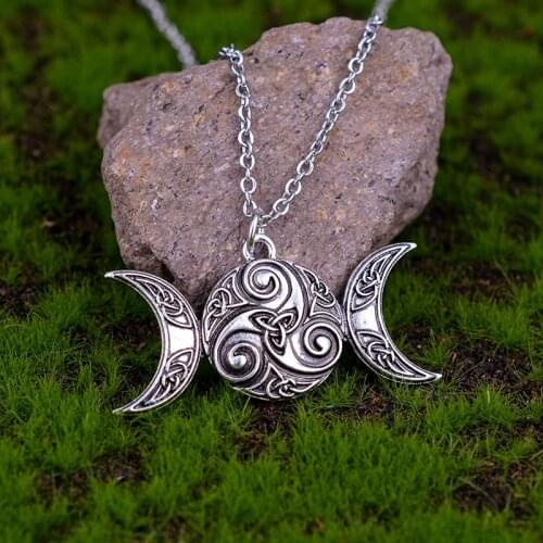 12pcs Celtics Tiny Necklace For Women Silver Trinity Pendant Jewelry
