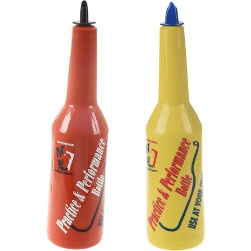 2 Pcs Flair Bartender Bartending Practice Bar Pub Bottle Wine Cocktail Shaker - Red & Yellow