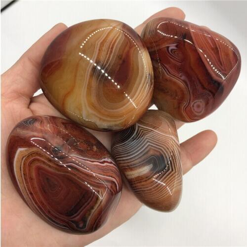 4 large natural gemstone silk agate palm stone irregular polished agate crystal reiki healing sardonyx gemstone as a gift