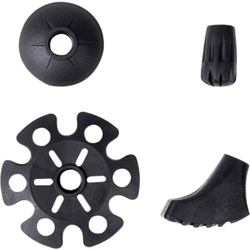 4pcs Canes Rubber Tips Snow Mud Support Trekking Pole Protector Cap Rubber Mud Basket For Camping Hiking Canes Accessories