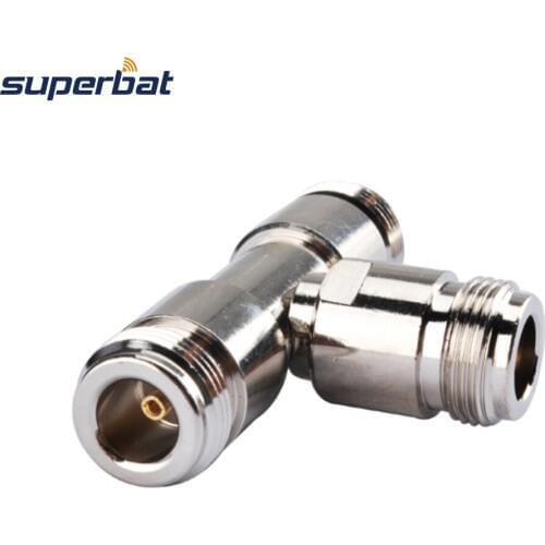 Superbat 5pcs N Adapter Female Jack to 2 N Jack 3 way "T"Type Long Version Connector