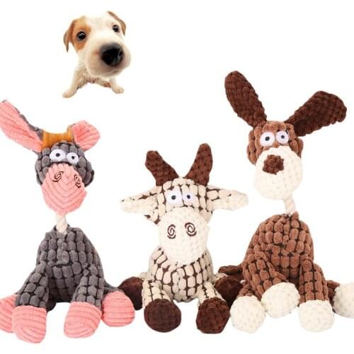 Big Dog Toy Dog Long Teeth Cute Shape Molar Pet Toy Plush Donkey And Cow