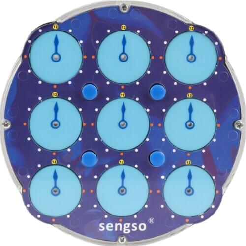 Shengshou Magnetic Positioning Magic Clock Cube Transparent Blue ABS Profissional Magic Clock Intelligence Gear Childrens Toys