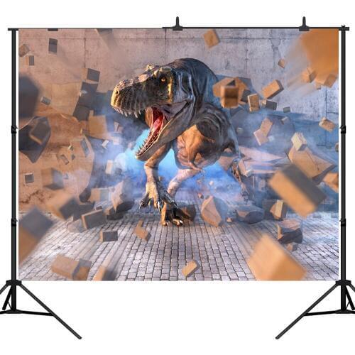 Lyavshi photography background Jurassic giant dinosaur destroy park 3D backdrop photo studio Baby birthday party photocall