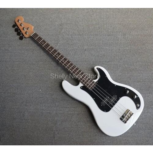 Shelly New store factory custom white 4 strings P bass precision 20 frets black pickguard chrome tuners electric bass guitar