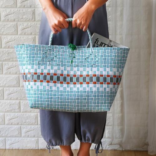 Imported Shopping Basket Imitation Rattan Large Basket Storage Basket Hanging Basket Plastic Shopping Basket Storage Bag