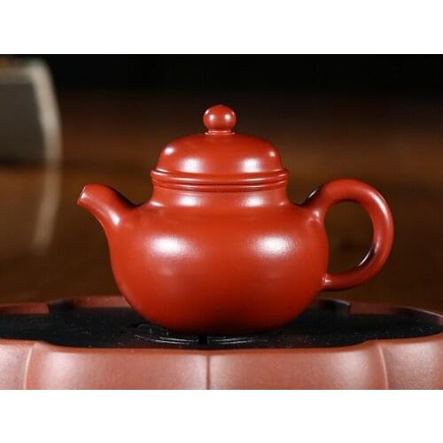 Yixing purple clay pot genuine famous artisans hand-made raw ore Dahongpao ball pot Kungfu Teapot Tea Set