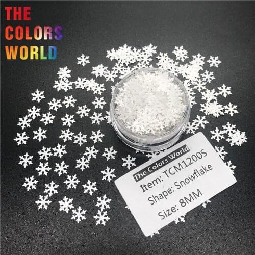 TCT-201 Snowflake Shape 8MM Nail Glitter Nail Art Decoration Nail Gel Makeup BodyGlitter Henna Christmas Handwork DIY Decoration
