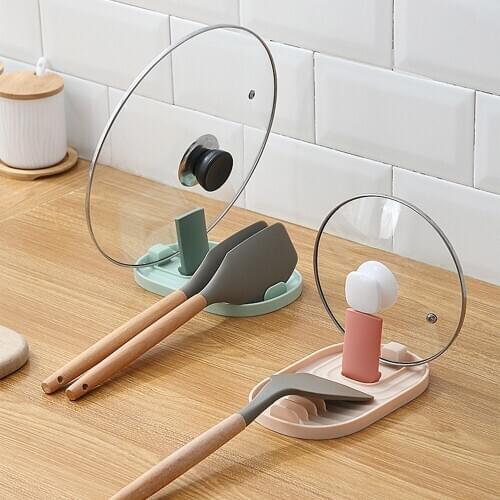 Pot Lid Rack Creative Multifunctional Spatula Plates Spoons Bakeware Storage Shelf Place Mat Organizer Kitchen Cooking Gadgets