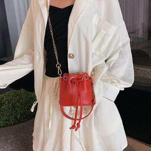 Mini bucket bag womens new chain fashion Pu messenger bag handbags women bags