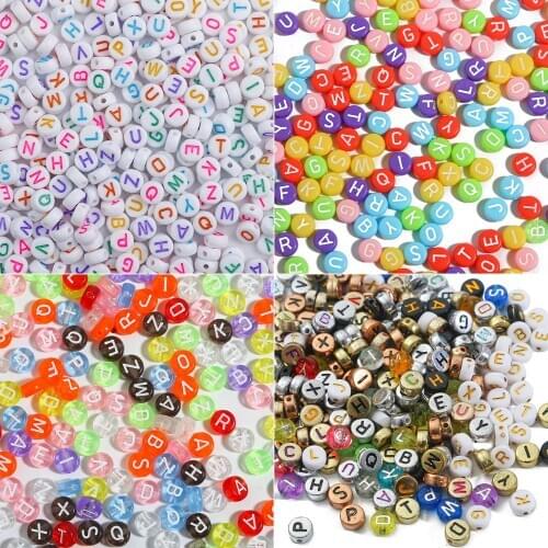 Fashion 4x7mm Various Types Russian Letter Acrylic Beads Round Flat Alphabet For DIY Kid Jewelry Making Handmade