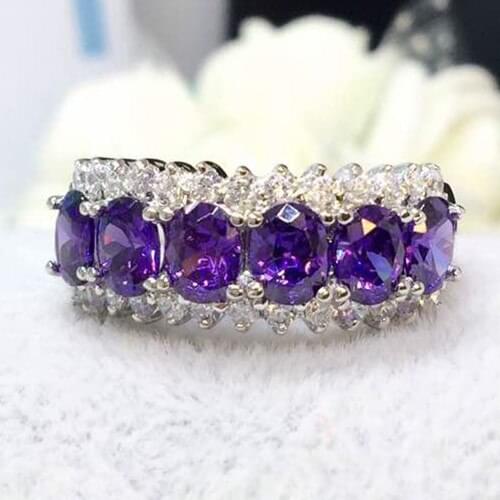 Well man made Blue Ring for Her 925 Sterling Silver Ring Exquisite Craft Factory Customize Jewelry