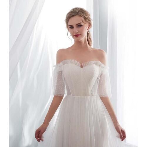 Soft Tulle Princess Wedding Dress on the Festive Dress, Sweet Long Wedding Dress with Ruffles Vestidos Plus siz
