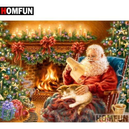 HOMFUN Full Square/Round Drill 5D DIY Diamond Painting "Santa Claus" 3D Diamond Embroidery Cross Stitch Home Decor A19766