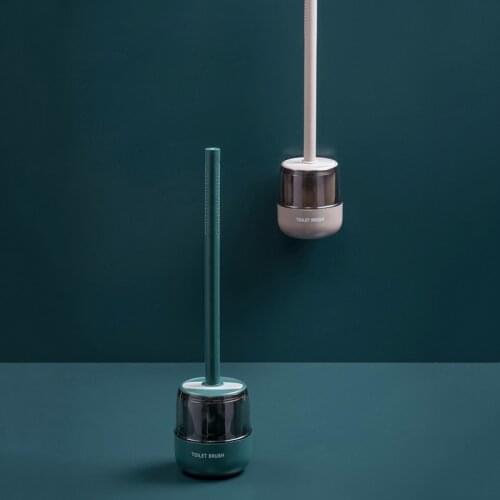 Narrow Slot Toilet Brush Set Household No Dead Ends Cleaning Toilet Brush Silicone Cleaning Brush Bathroom Accessories