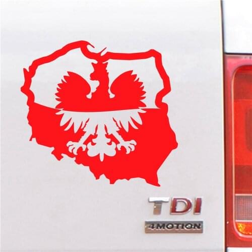 Polish Eagle Map Flag Poland Polska Car Body Window Bumper Vinyl Decal Sticker