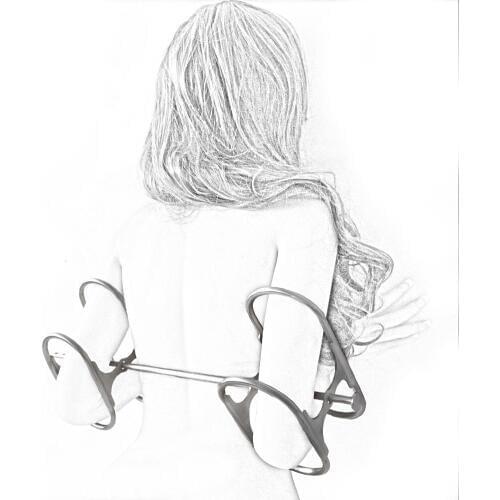 Newest design stainless arm bondage harness hand cuffs arm restraints bdsm fetish adult games sex products for women man