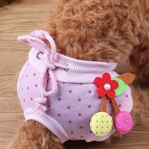 New Flowers Pattern Pet Dog Underwear Cotton Tighten Strap Female Dog Briefs Physiological Pants Puppy Diapers Blue Yellow Pink