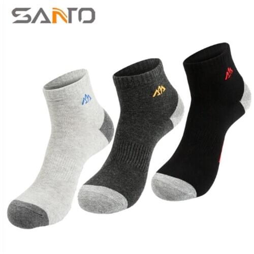 Men Women Sports Socks (3 Pairs/lot) SANTO/S031/S032 Cotton Quick Dry Outdoor Climbing Hiking Socks