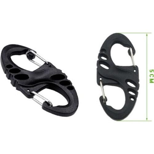 2'' Plastic Carabiner 8 Shape Key Chain Ring Fob Hook Clip Outdoor Camping Hiking Snap