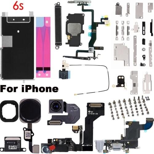 Complete Internal Parts For iPhone 6s 6sPlus Home Button Rear Front Camera Power Volume Charging Flex Cable Ear Loud Speaker
