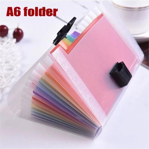 A6 Portable File Folder Extension Wallet Bill Receipt File Sorting Organizer Office Storage Bag Folders Filing Storage Bag
