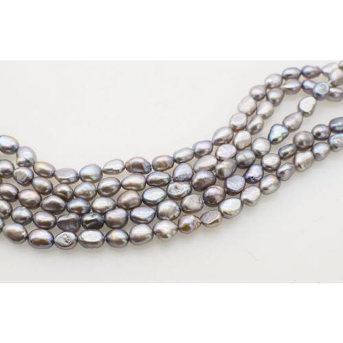 Freshwater pearl baroque 7-9mm gray FPPJ 14inch wholesale beads nature loose beads for DIY jewelry
