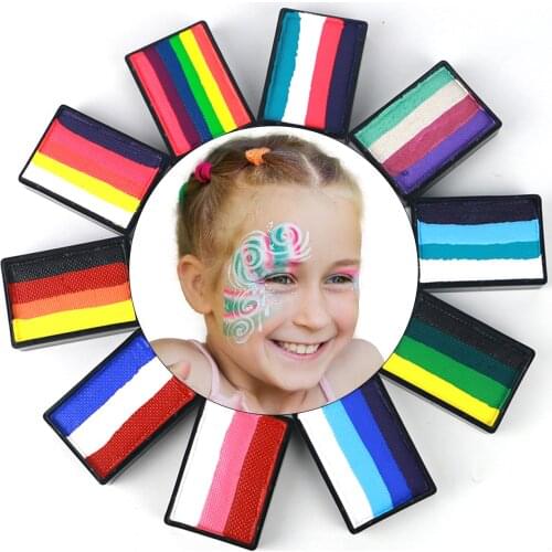 Professional One Stroke Face Paint Palette Water Based Rainbow Split Cake Body Art Painting For Halloween Makeup