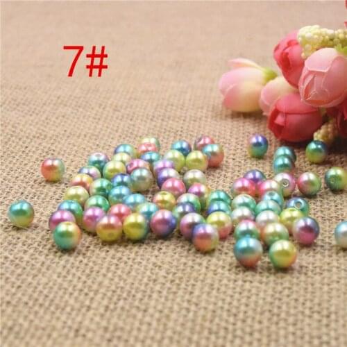 3/4/5/6/8mm Multicolor With holes Round Imitation Garment Pearl For DIY Art Necklace Fashion Jewelry Making Accessories 7