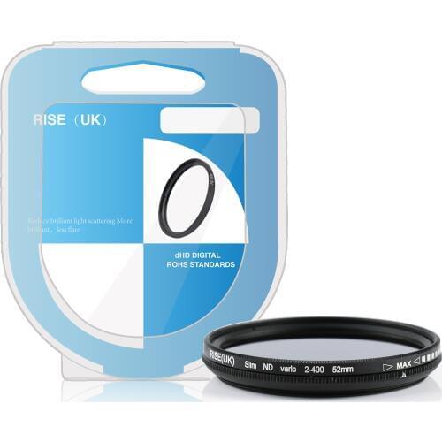 RISE UK 52mm Slim Fader ND Filter Adjustable Variable Neutral Density ND2 to ND400 Free shipping +TRACKING NUMBER