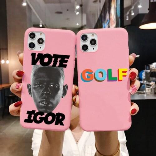 Tyler the creator Golf IGOR bees Matte Pink Silicone Phone Case For iPhone 8 7 6Plus X MAX XR 11 12Mini Pro Max Fundas Coque